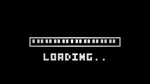 Loading 8 bit retro. Retro 8-bit pixel loading progress bar on black background Stock Footage 342202845