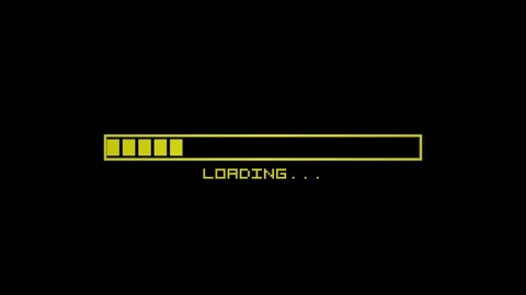 Loading 8 bit retro. Retro yellow 8-bit loading bar on black background Stock Footage 342202875