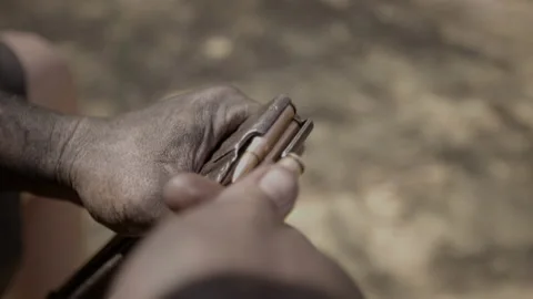 Loading AK-47 magazine_2 Stock Footage 185968769