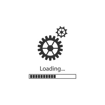 Loading and gear icon isolated. Progress bar icon. System software update Stock Illustration