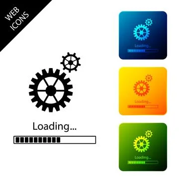 Loading and gear icon isolated. Progress bar icon. System software update Stock Illustration