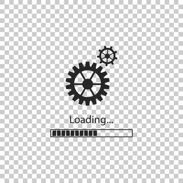 Loading and gear icon isolated on transparent background. Progress bar icon Stock Illustration