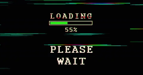 Loading and please wait modern glitch transition Stock Footage 136190953