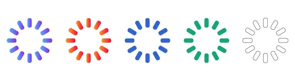 Loading and Progress Spinner Icons Stock Illustration