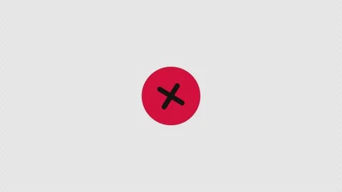 Loading and red cross mark error icon button isolated on alpha background Stock Footage 341475686
