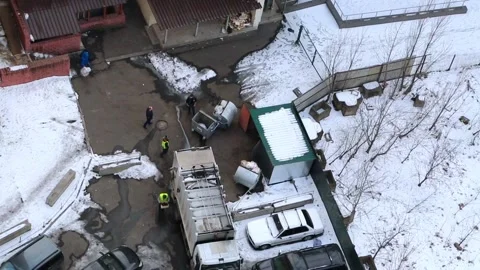 Loading and taking out garbage and waste Stock Footage 100180980