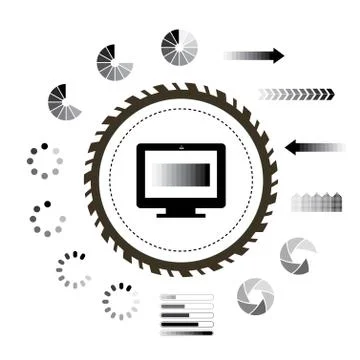 Loading and technology symbol Stock Illustration