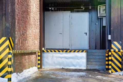 The loading and unloading area is the supermarket's landing stage. A large gr Stock Photos