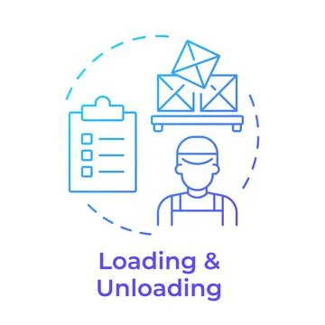 Loading and unloading blue gradient concept icon Stock Illustration