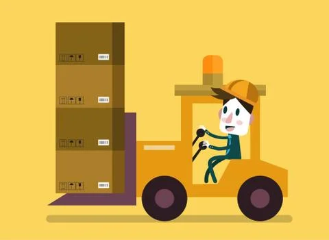 Loading and unloading machine. Stock Illustration