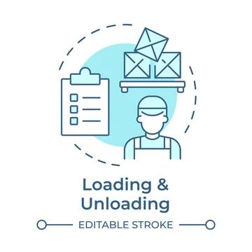 Loading and unloading soft blue concept icon Stock Illustration