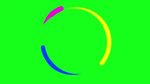 Loading animated circle rotating circle red blue white green screen 4k Stock Footage 289048679