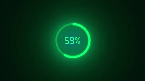 Loading animation on black background digital display showing progress bar .. Stock Footage 339751603