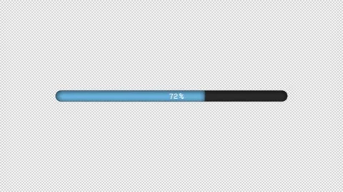 Loading animation with horizontal thin bar reaching 100 percent Video stock 330445173