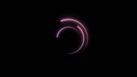 Loading animation. Loading neon  circles icon on black background 4k video Stock Footage 162982913