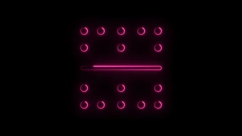 Loading animation with pink neon glow and circular elements against black b.. Stock Footage 314544061