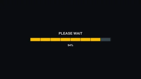 Loading animation is shown with progress bar displaying 100 percent on a da.. Stock Footage 325749956