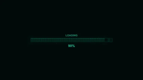 Loading animation shows progress in a digital format with a percentage comp.. Stock Footage 328273093