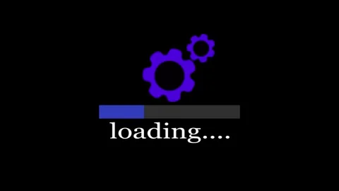 Loading animation video with black background. Stock Footage 297834480