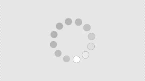 Loading animation of white circle icon on black background.  Loop loading 4k Stock Footage 281506732