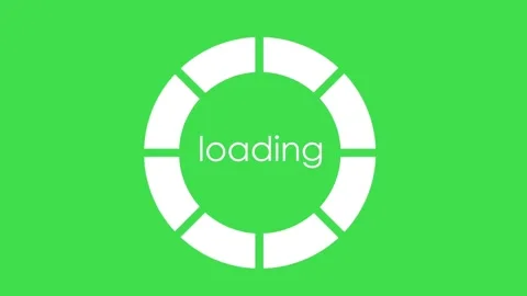 Loading animation with white circular progress bar on green background for overl Stock Footage 329964861