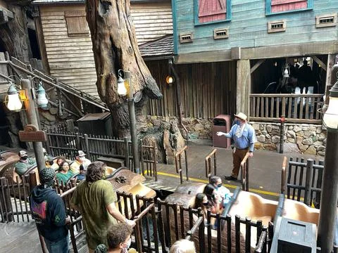 The loading area for the water ride Splash Mountain at Walt Disney World Stock Photos