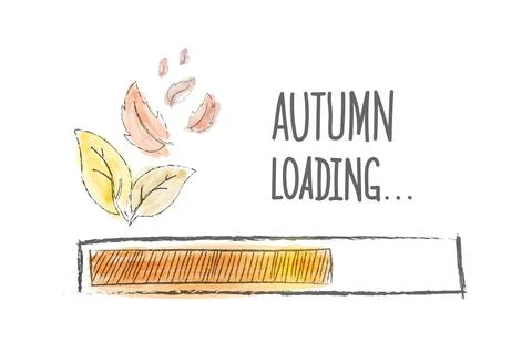 Loading of Autumn. The autumn load progress indicator. Vector illustration dr Ilustración de archivo