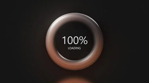 Loading background with red color and percentages. Motion. 3D loading ring with Stock Illustration