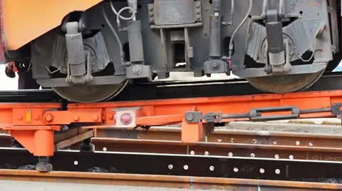 Loading the ballast tamper Stock Footage 10956729