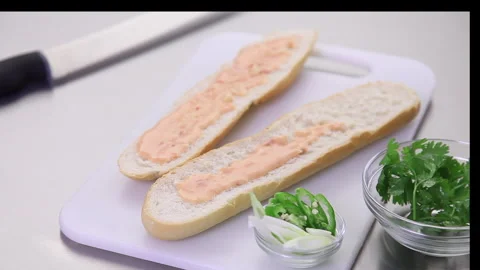 Loading a Banh Mi 1 Stock Footage 280676285