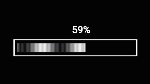 Loading bar from 0% to 100% on a black background. Stock Footage 263957810