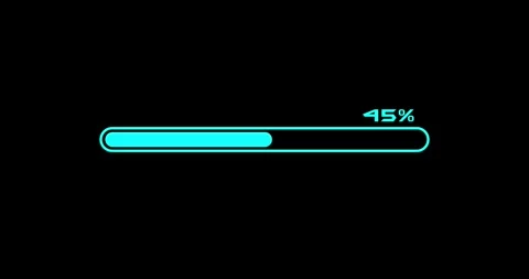 Loading bar 0 to 100%, loading bar on black background. Smooth animation loading Stock Footage 327021472