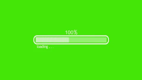 Loading bar at 100 percent and loading text showing progress and waiting in.. Stock Footage 337182743