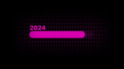 Loading bar from 2024 to 2025 new year transfer concept. 2024 year change t.. Stock Footage 291945954