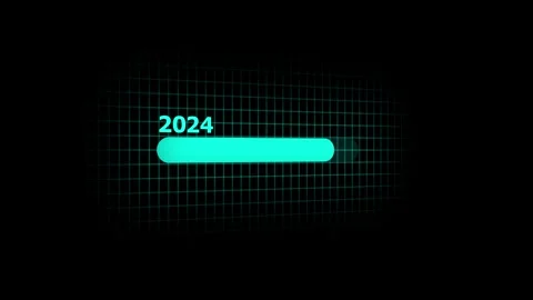 Loading bar from 2024 to 2025 new year transfer concept. 2024 year change t.. Stock Footage 291945967
