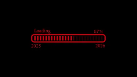 Loading Bar from 2025 to 2026 Animation, Animated Progress Bar for Minimal .. Stock Footage 309965602