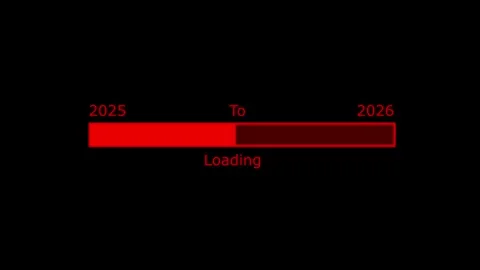 Loading Bar from 2025 to 2026 Animation, Minimal Loading Animation with Hor.. Video stock 310207721