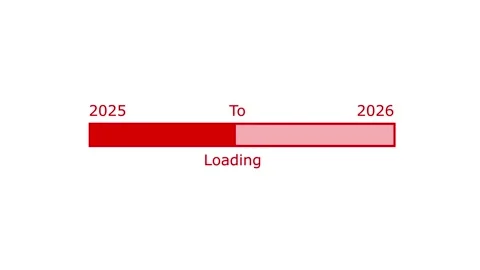 Loading Bar from 2025 to 2026 Animation, Minimal Loading Animation with Hor.. Stock Footage 310207762