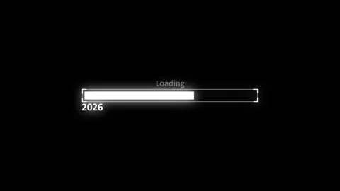 Loading bar with 2026 to 2027 text simple digital progress screen animation.. Stock Footage 340387803