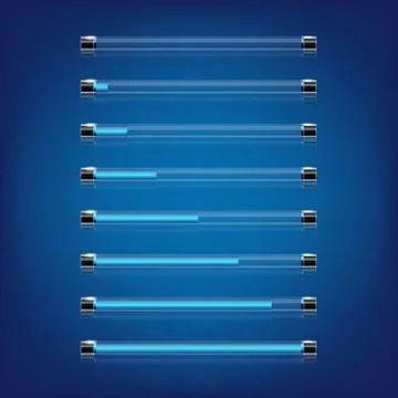 Loading bar in 8 positions for any non-white background Stock Illustration