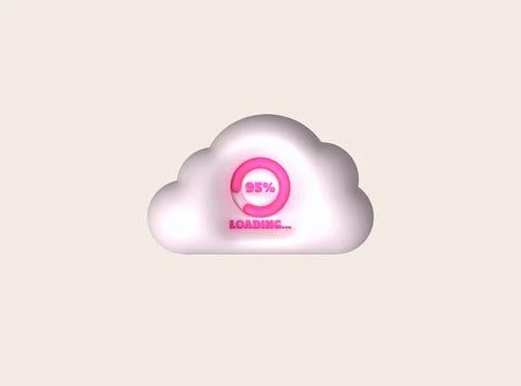 Loading bar and cloud progress visualization Loading status collection Web .. Stock Illustration