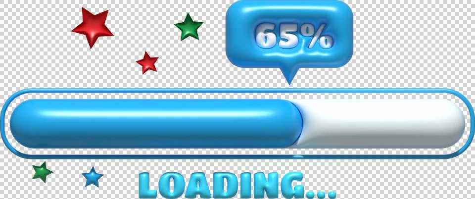 Loading bar and progress visualization 65 percent Loading Status Collection.. Stock Illustration