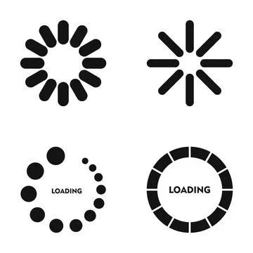 Loading bar and spinner icon set for digital interface 스톡 일러스트