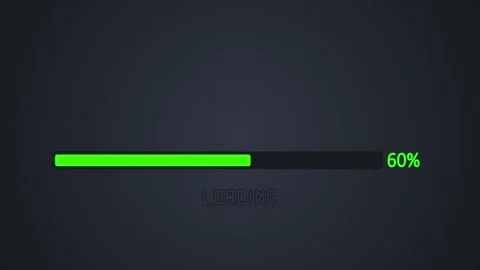 Loading bar animation 0 to 100 percent on black gradient background Stock Footage 314150266