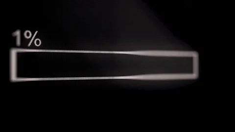 Loading bar animation on black and white screen. The concept of computer Stock Footage 105505185