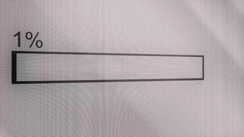 Loading bar animation on black and white screen. The concept of computer Stock Footage 105505196