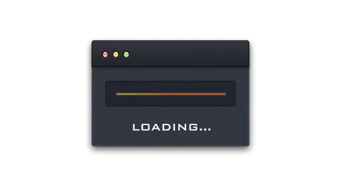 Loading bar animation on black computer screen Video stock 98172997