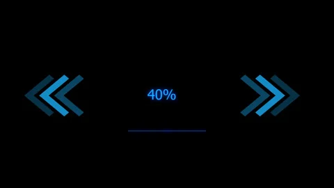 Loading bar animation with blue arrows isolated on black background Stock Footage 277608835