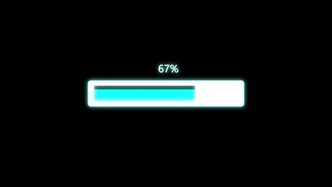 Loading bar animation with cyan progress. Loading bar seventy one percent. .. Stock Footage 337134538