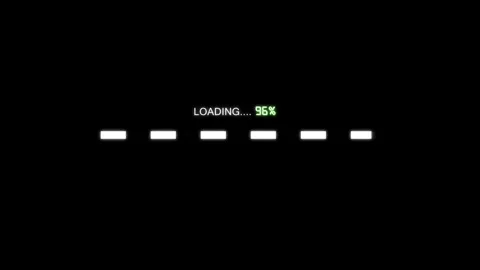 Loading bar animation with dashed lines. Loading bar ninety six percent. Lo.. Stock Footage 337134584